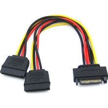 DNR Bilişim Sata To 2 x Sata Çevirici Çoklayıcı Kablosata Power Çoğaltıcı 1+2 Çift Sata Güç Y Dağıtıcı Kablo Sabit Disk HDD SSD