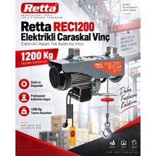 Retta REC1200 Elektrikli Caraskal Vinç 1200KG – Elektrikli Halatlı Yük Kaldırma Vinci