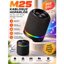 Azurtech M25 Bluetooth Kablosuz Hoparlör Rgb Işıklı Taşınabilir Bluetooth Speaker