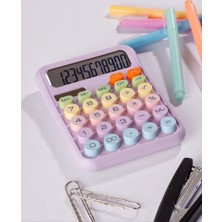 Azesur Lila-Pinterest Hesap Makinesi 12 Haneli LCD Ekran Açılı Geniş Ekran Güneşenerji Pilli Hesap Makinesi
