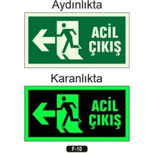 St. Morritz Fotolümen Fosforlu Acil Çıkış Sol Yön Levhası 12X25 cm