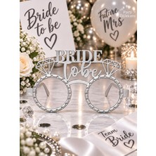 Parti Dükkanı Bride To Be Gümüş Mika Parti Gözlüğü – Elmas Figürlü Gelin Bekarlığa Veda Gözlüğü