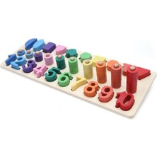 Hamaha Hambag Ahşap Matematik Öğretici Puzzle - Sayılar Şekiller Puzzle