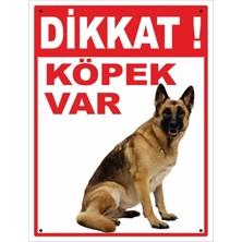 St. Morritz Uyarı ve Yönlendirme Levhaları " Dikkat Köpek Var" 25X35 cm Metal