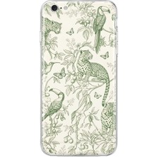 LOTUS GOLD Iphone 6 Plus/6s Plus Uyumlu Tropikal Botanik Desenli Şeffaf Telefon Kılıfı