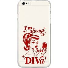 LOTUS GOLD Iphone 6 Plus/6s Plus Uyumlu Diva Desenli Şeffaf Telefon Kılıfı