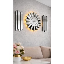St. Morritz Ayna Değildir Işıklı (Led) 3 Boyutlu Piyano Lüxs Model Aynalı Duvar Saati (Pleksi) Tablolu