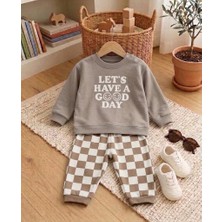 Valia Baby Let's Have A Good Day Şardonlu Kışlık Pamuklu Erkek Bebek 2'li Takım