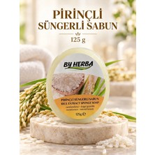 BY HERBA PİRİNÇ ÖZLÜ NATUREL DOĞAL SÜNGERLİ SABUN PEELİNG ETKİLİ DUJ KEYFİ NEMLENDİRİCİ ARINDIRMA TEMİZLEME PRÜZSÜZLEŞTİRME VÜCUT BANYO SABUNU 130 GR