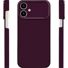 iPhone 16 Uyumlu Kılıf M-Safe Şarj Özellikli Zore Paris Zerre Sert Pc Kapak Derin Mor