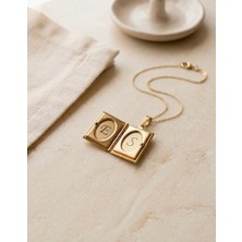 Moonpiece Collection Kişiye Özel Çelik Harfli Kitap Kolye Gold Sevgili Arkadaş Hediye