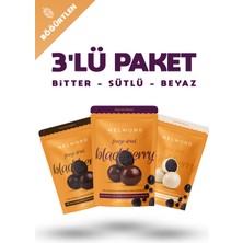 Melmond Freeze Dried Böğürtlen Draje (Sütlü, Bitter, Beyaz) 3'lü Paket