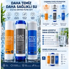Esli 3’lü Su Arıtma Filtresi Seti Pp Spun Sediment Gac Cto Karbon