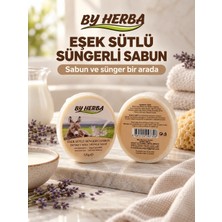 BY HERBA EŞEK SÜTLÜ NATUREL DOĞAL SÜNGERLİ SABUN PEELİNG ETKİLİ DUJ KEYFİ NEMLENDİRİCİ ARINDIRMA TEMİZLEME PRÜZSÜZLEŞTİRME VÜCUT BANYO SABUNU 130 GR