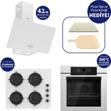 Ferre Pizzart & Fryart Beyaz Ankastre Set QEP65CB+CS206-FA+D087-SA