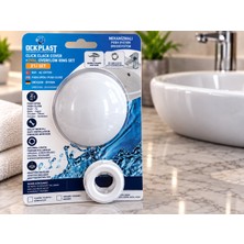 OCK Plast Lavabo Gider Süzgeci Bas Aç Pop-Up Sistem Taşma Yüzüklü Dayanıklı Tasarım