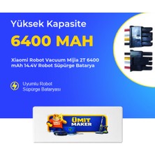 Ümit Maker Xiaomi Robot Vacuum Mijia 2t 6400 Mah 14.4V Robot Süpürge Batarya