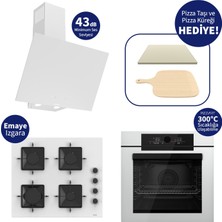 Ferre Pizzart & Fryart Beyaz Ankastre Set QEP65CB+SS206+D078-SA