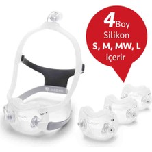 Philips Respironics Dreamwear Ağız Burun Maskesi S, M, MW, L Boy Silikon ile Minimalist Tasarım