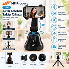 MF Product Fit N Joy 0547 360 Derece Yüz Takip Telefon Tutucu Smart Gimbal Siyah