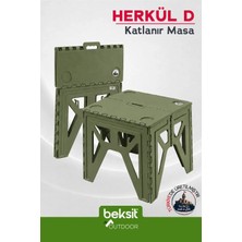 Beksit BEKSİT OUTDOOR Herkül D Katlanır Masa (Haki Yeşil)