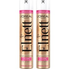 L'Oréal Paris L'oreal Paris Elnett Düz Saçlar Için Hacim Veren Güçlü Tutuş Saç Spreyi 400 ml x 2 Adet