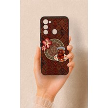 Vip Case Tecno Spark 8c Uyumlu Halı ve Çay Desenli Silikon Kılıf