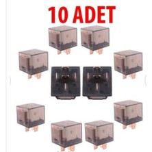 Zembil 10 Adet 12V 5 Uçlu 40 Amper LED Işıklı Mini Şeffaf Röle