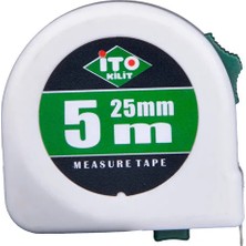İto Kilit Ito Kilit 5m x 25MM Çelik Şerit Metre Darbeye Dayanıklı Toptan Paket (12'li Set)
