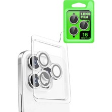 Fantastik Store Apple iPhone 16 Pro Raze Metal Kamera Lens - Beyaz