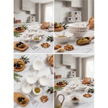 Ness Global Porselen Özel Tasarım 6'lı Sunum Kasesi Seti - 8 cm Mini Sosluk, Kahvaltılık, Reçellik, Mezelik ve Çerezlik