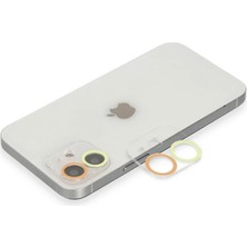 Fantastik Store Apple iPhone 12 Mini Renkli Kamera Lens Koruma Cam - Sarı-Turuncu