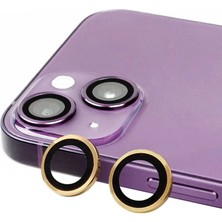 Fantastik Store Apple iPhone 15 Raze Metal Kamera Lens - Sarı