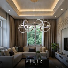 Filiz Avize Modern LED Küre Sarkıt Salon Avizesi Tavan Lambası