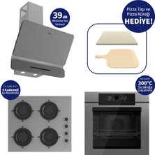 Ferre Pizzart & Fryart Gri Ankastre Set QEP65CPR+CS208-FA+D082-SA