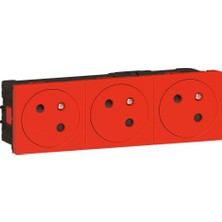 Legrand Üçlü Düz Yüzey Ups Prız, 45° , Ç.k , OTOMATIK,16A, 250V~, 6m, Kırmızı 278173L