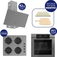 Ferre Pizzart & Fryart Gri Ankastre Set QEP65CPR+CS208-FA+D088-SA