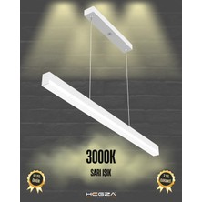 Hegza Lighting Magro 120CM (Beyaz Kasa, Sarı Işık)- Ledli Sarkıt Lineer Modern LED Avize, Salon, Mutfak, Masa Üstü Avize