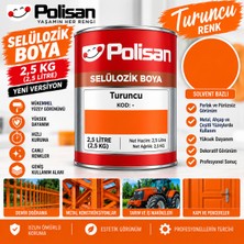 Polisan Selülozik Boya Turuncu Renk 2,5 kg (2.5 Litre) Yeni Versiyon