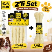 Delibon M Beyaz 12'li Kalın Burgu Çubuk ve 15 cm Pres Kemik 2'li Set