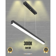 Hegza Lighting Magro 120CM (Siyah Kasa, Sarı Işık) - Ledli Sarkıt Lineer Modern LED Avize, Salon, Mutfak, Masa Üstü Avize