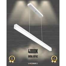 Hegza Lighting Magro 100CM (Beyaz Kasa, Günışığı) - Ledli Sarkıt Lineer Modern LED Avize, Salon, Mutfak, Masa Üstü Avize