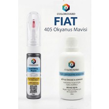 COLORGUARD FIAT 405 Okyanus Mavisi İğneli & Fırçalı Şişe Rötuş Boyası ve Yüzey Temizleme Solüsyonu Seti