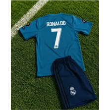 Bps Reall Madridd Ş.ligi 2017-18 Sezon Cristiano Ronaldo Çocuk Forması (Turkuaz)
