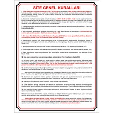 St. Morritz 40X30CM 3 mm Dekota (Forex) Üzerine Uv Baskı Site (Ortak) Yaşam Alanı Genel Kuralları Levhası