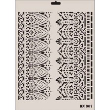Ceylan Adam Mey Ithalat® Rich Dantel Seri DN-907 Stencil 35X25 cm