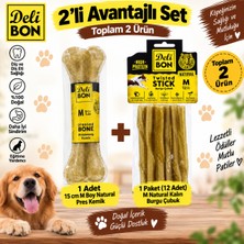 Delibon M Natural 12'li Kalın Burgu Çubuk ve 15 cm Pres Kemik 2'li Set