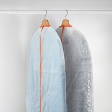 2 Adet Ikea Pärkla Elbise Kılıfı, Polipropilen, Beyaz-Turuncu, 105X60 cm