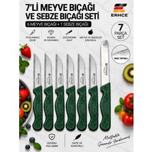 ERHCE 7’li Meyve ve Sebze Bıçağı Seti – 6’lı Tırtıklı Meyve Bıçağı + 1 Sebze Bıçak Alman Solingen Paslanmaz Çelik