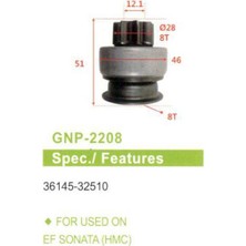 Genon 2208 Mars Dislisi (UMD-5493) 8 Dıs Hyundai Accent - Elentra - I30 - Sonata ZEN-0595-36145-32510
